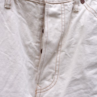 W-KNEE PANTS [WHITE DENIM]