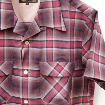 OMBRE PLAID OPEN COLLAR SS SH