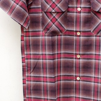 OMBRE PLAID OPEN COLLAR SS SH