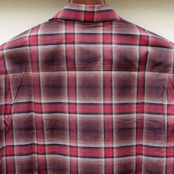 OMBRE PLAID OPEN COLLAR SS SH