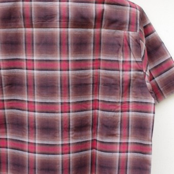 OMBRE PLAID OPEN COLLAR SS SH