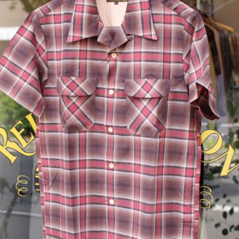 OMBRE PLAID OPEN COLLAR SS SH