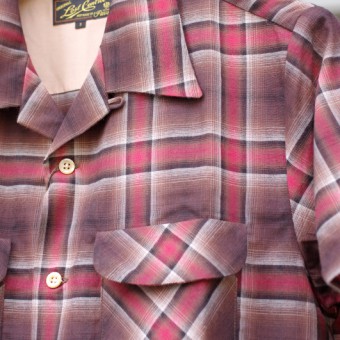 OMBRE PLAID OPEN COLLAR SS SH