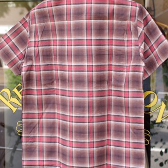 OMBRE PLAID OPEN COLLAR SS SH