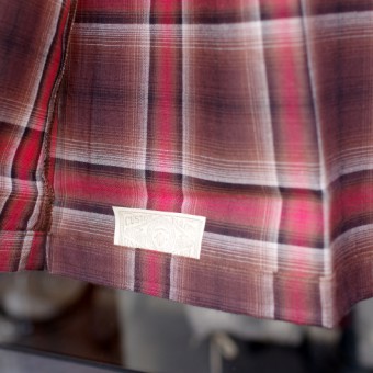 OMBRE PLAID OPEN COLLAR SS SH