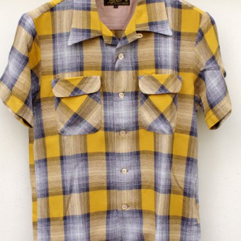 OMBRE PLAID OPEN COLLAR SS SH