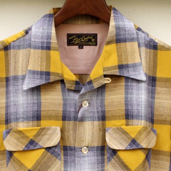 OMBRE PLAID OPEN COLLAR SS SH