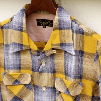 OMBRE PLAID OPEN COLLAR SS SH