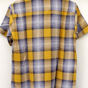 OMBRE PLAID OPEN COLLAR SS SH