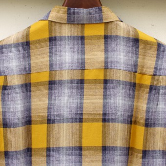 OMBRE PLAID OPEN COLLAR SS SH