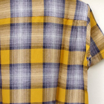 OMBRE PLAID OPEN COLLAR SS SH