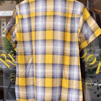 OMBRE PLAID OPEN COLLAR SS SH