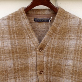 MOHAIR FANCY CHECK CARDIGAN