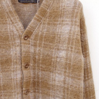 MOHAIR FANCY CHECK CARDIGAN