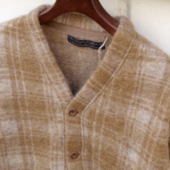 MOHAIR FANCY CHECK CARDIGAN