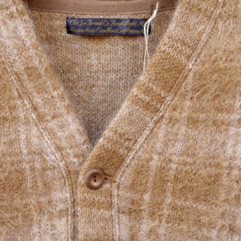 MOHAIR FANCY CHECK CARDIGAN