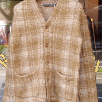 MOHAIR FANCY CHECK CARDIGAN