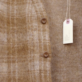 MOHAIR FANCY CHECK CARDIGAN