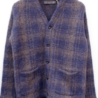 MOHAIR FANCY CHECK CARDIGAN