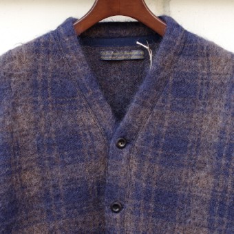 MOHAIR FANCY CHECK CARDIGAN