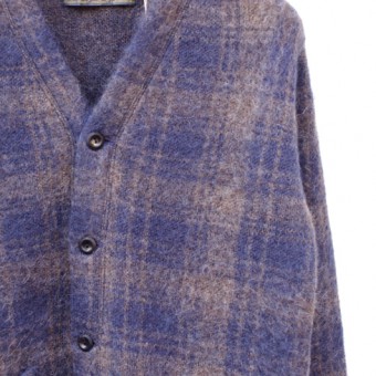 MOHAIR FANCY CHECK CARDIGAN