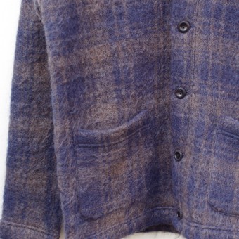 MOHAIR FANCY CHECK CARDIGAN