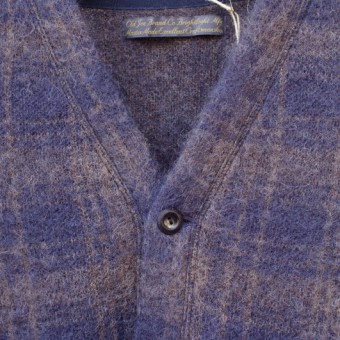 MOHAIR FANCY CHECK CARDIGAN