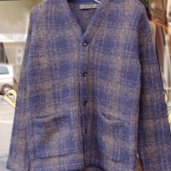 MOHAIR FANCY CHECK CARDIGAN