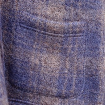 MOHAIR FANCY CHECK CARDIGAN