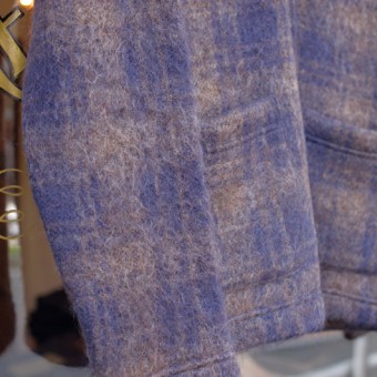 MOHAIR FANCY CHECK CARDIGAN