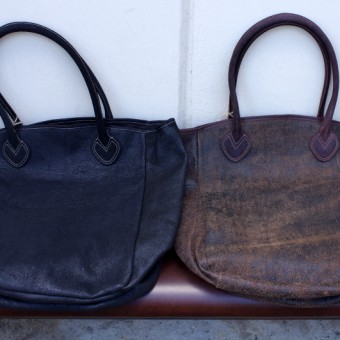 DISTRESSED LEATHER TOTE BAG