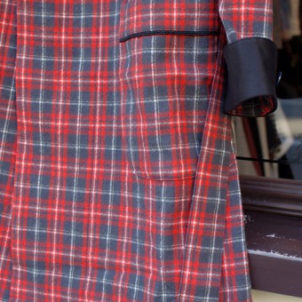 WOOL PLAID ROBE