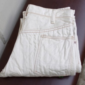 PADDED DENIM PANTS [WHITE]